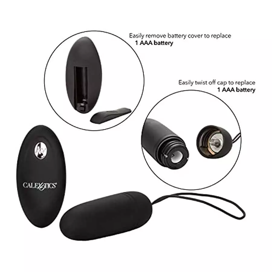 CalExotics Silicone Remote Bullet Vibrator - Waterproof Sex Toys for Couples - 12 Vibe Function - Adult Vibe Egg Massager - Blac
