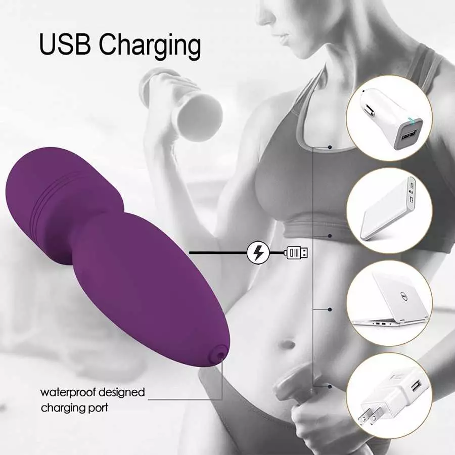 Mini Massager for Women, Bullet Vibrators with 10 Modes Vibration Female Toys (Purple)