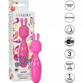 CalExotics Tiny Teasers Bunny - Waterproof Bullet Vibrator with Removable Rabbit Tip - Adult Pocket Vibrator Toys for Couples - CalExotics Tiny Teasers Bunny - Waterproof Bullet Vibrator with Removable Rabbit Tip - Adult Pocket Vibrator Toys for Couples -