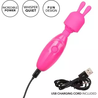 CalExotics Tiny Teasers Bunny - Waterproof Bullet Vibrator with Removable Rabbit Tip - Adult Pocket Vibrator Toys for Couples - CalExotics Tiny Teasers Bunny - Waterproof Bullet Vibrator with Removable Rabbit Tip - Adult Pocket Vibrator Toys for Couples -