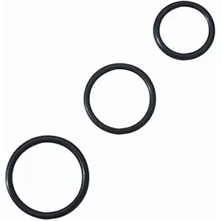Rubber Penis Ring Set - Black Pack of 3 Inside diameters: 1.25"; 1.5"; 2"