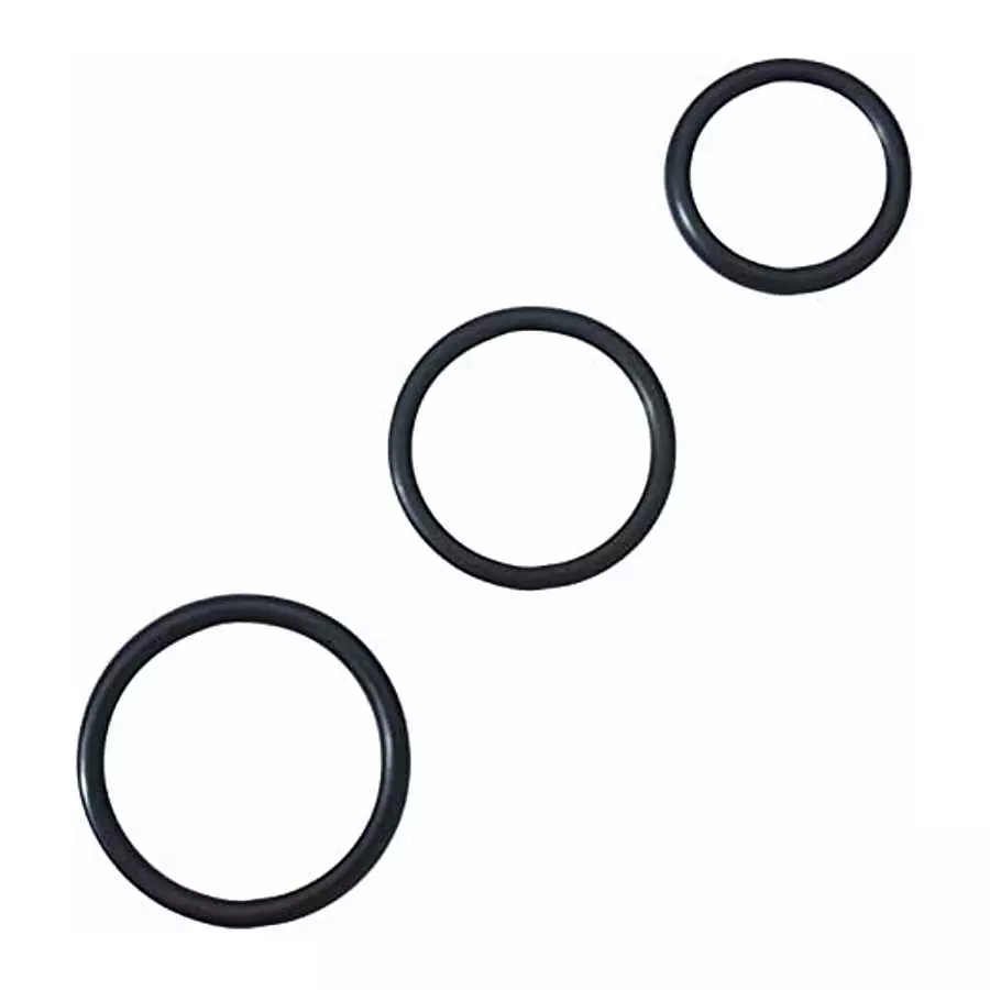 Rubber Penis Ring Set - Black Pack of 3 Inside diameters: 1.25"; 1.5"; 2" Rubber Penis Ring Set - Black Pack of 3 Inside diameters: 1.25"; 1.5"; 2"