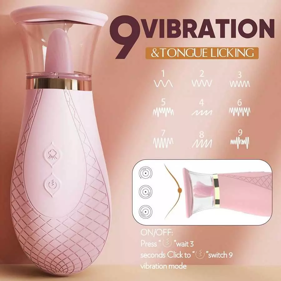 Clitoral Sucking Vibrator Sex Toys, 3 Sucking 9 Licking Modes Nipples Clit Sucker for Quick Orgasm, Tongue Vibrators Adult Toys