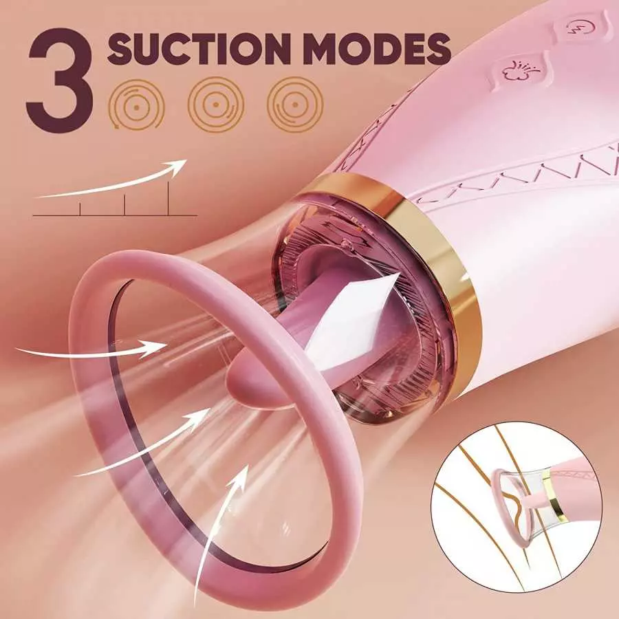 Clitoral Sucking Vibrator Sex Toys, 3 Sucking 9 Licking Modes Nipples Clit Sucker for Quick Orgasm, Tongue Vibrators Adult Toys