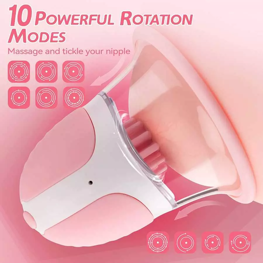 Nipple Toy Clamps,Strong Sucking stimulator Massager with 10 Vibrator Rotation Modes，Rechargeable Adult Sex Toys for Women Coupl