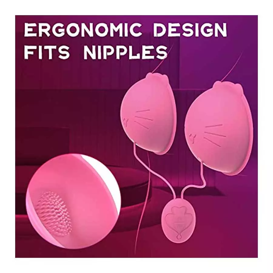 Nipple Toy Vibrator, Vibrating Nipple Clamps Sucking Stimulator Massager with 10 Powerful Vibration，Rechargeable Adult Sex Toys