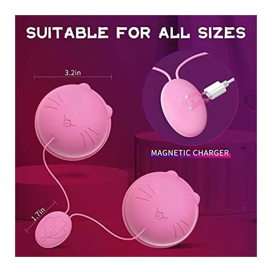 Nipple Toy Vibrator, Vibrating Nipple Clamps Sucking Stimulator Massager with 10 Powerful Vibration，Rechargeable Adult Sex Toys