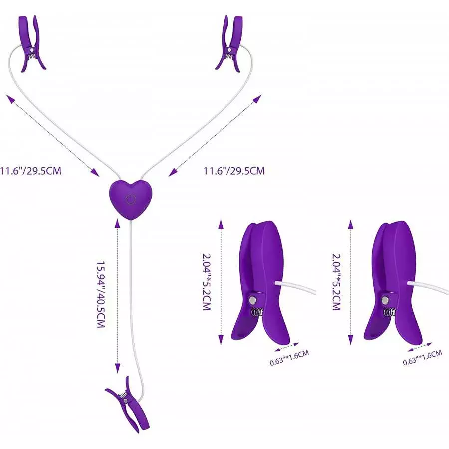 UTIMI Nipple Clamp Vibrators Clitoral Clamps Nipple Clip Clitoris Clamps with 3 Vibrations 7 Modes Adult Toys for Women