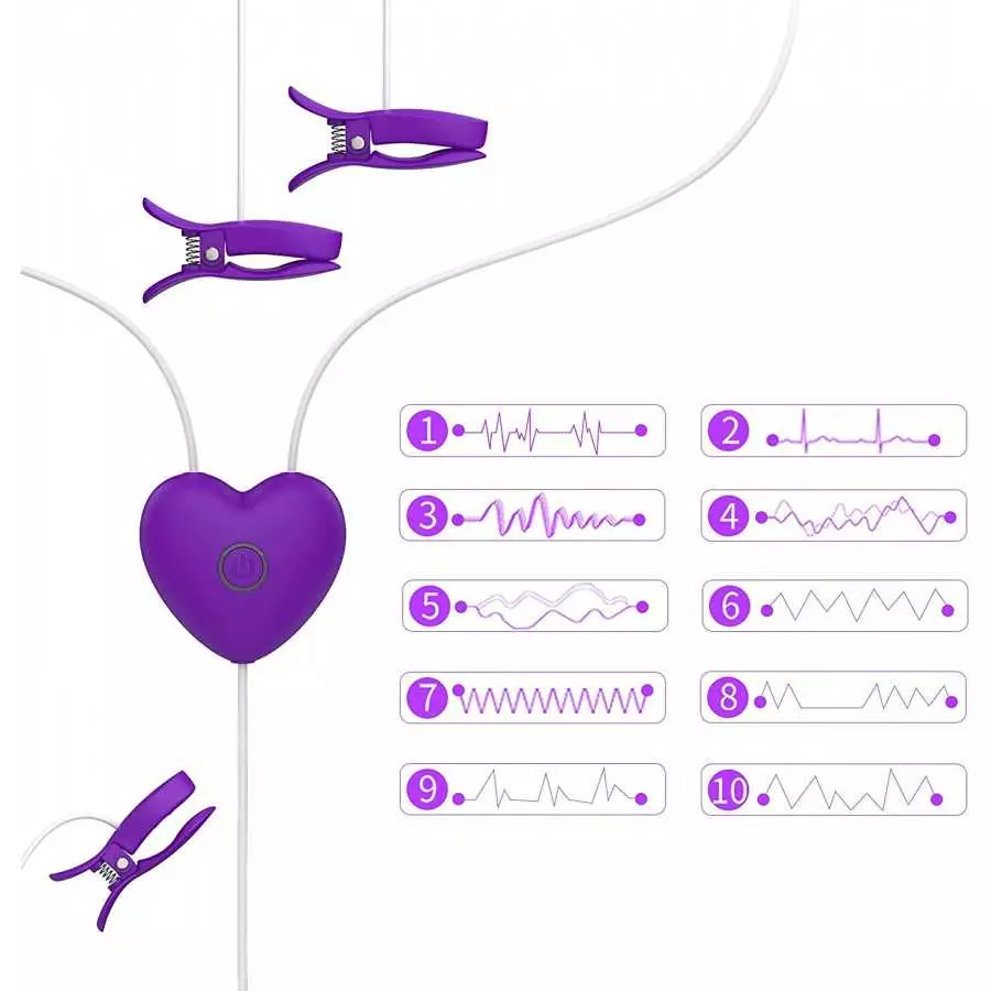 UTIMI Nipple Clamp Vibrators Clitoral Clamps Nipple Clip Clitoris Clamps with 3 Vibrations 7 Modes Adult Toys for Women