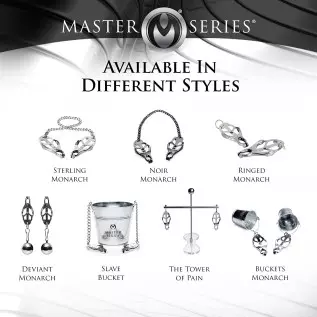 Master Series Black Japanese Clover Nipple Clamps with Chain, Clip On Metal Finish Clamp Set for Nipples, For Women, Men, Couple Master Series Black Japanese Clover Nipple Clamps with Chain, Clip On Metal Finish Clamp Set for Nipples, For Women, Men, Couple