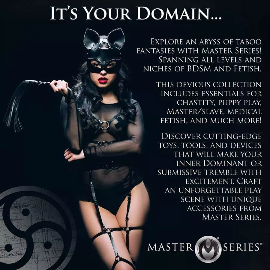 Master Series Black Japanese Clover Nipple Clamps with Chain, Clip On Metal Finish Clamp Set for Nipples, For Women, Men, Couple