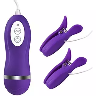 Utimi 10-Mode Nipple Clip Vibrating Breast Clamps Electric Nipple Stimulator with Remote Control