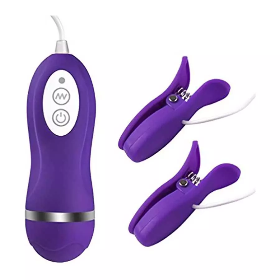 Utimi 10-Mode Nipple Clip Vibrating Breast Clamps Electric Nipple Stimulator with Remote Control