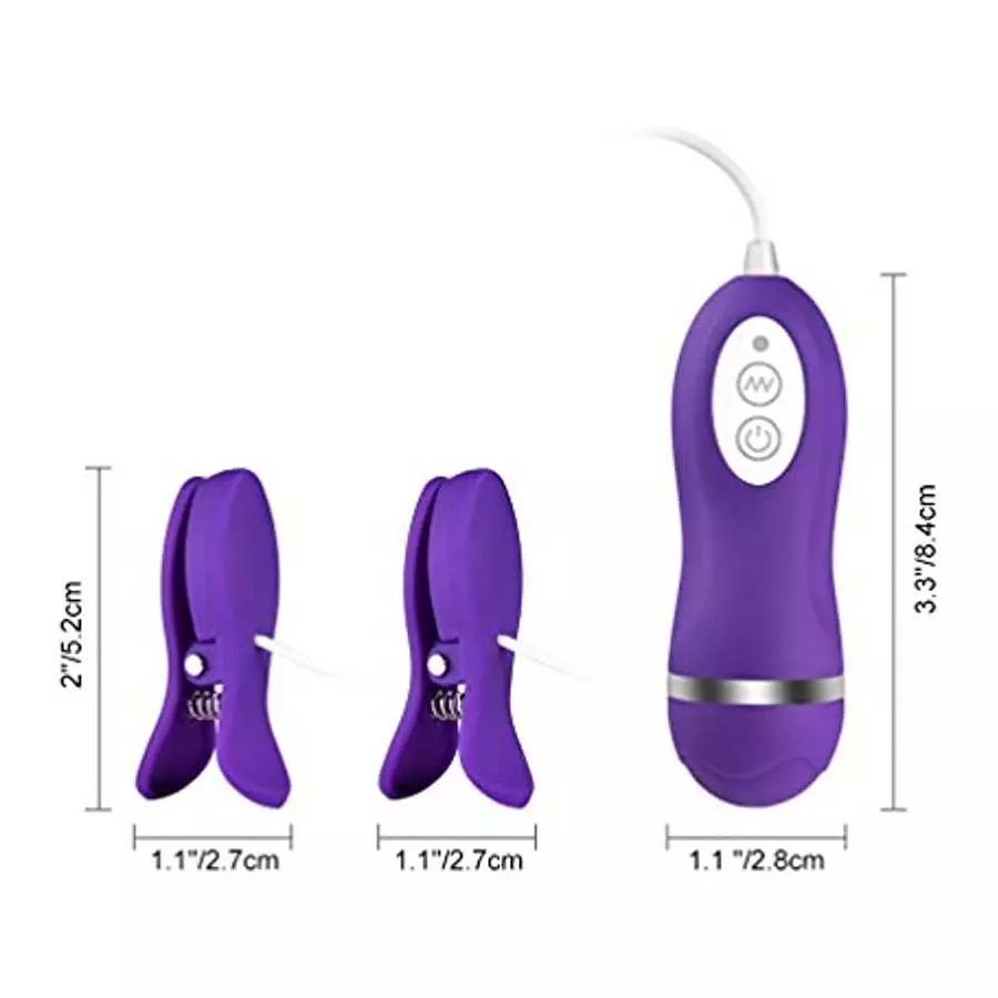 Utimi 10-Mode Nipple Clip Vibrating Breast Clamps Electric Nipple Stimulator with Remote Control