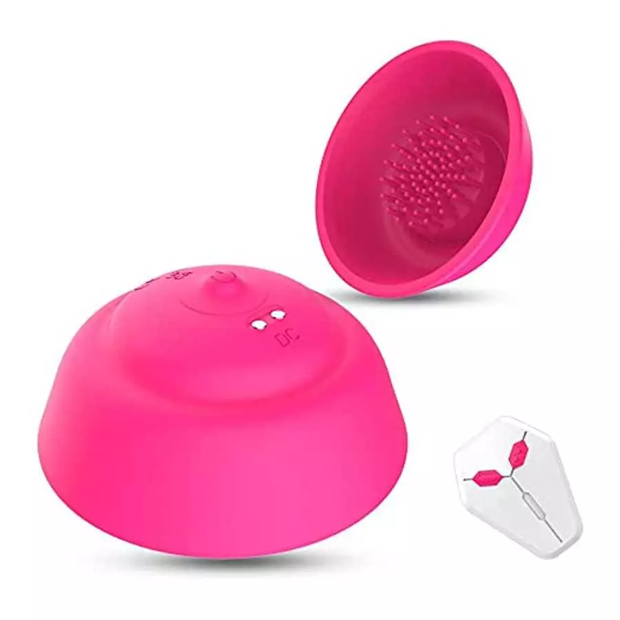 GSPROT Nipple Massager, Wireless Vibrating Nipple Suckers with 12 Modes to Stimulation Breast Toys with 2 Suction Cups Vibrator