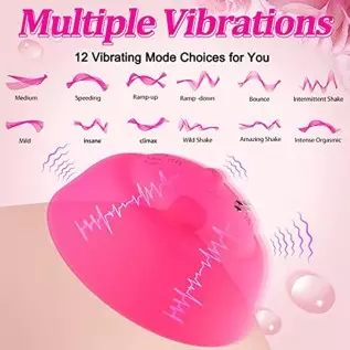 GSPROT Nipple Massager, Wireless Vibrating Nipple Suckers with 12 Modes to Stimulation Breast Toys with 2 Suction Cups Vibrator