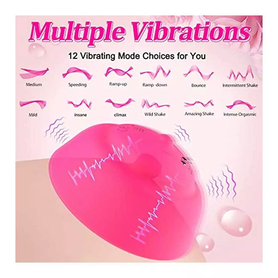 GSPROT Nipple Massager, Wireless Vibrating Nipple Suckers with 12 Modes to Stimulation Breast Toys with 2 Suction Cups Vibrator