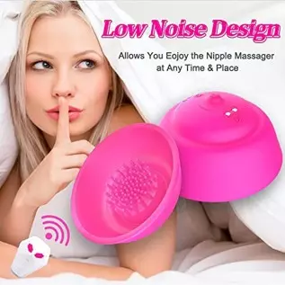 GSPROT Nipple Massager, Wireless Vibrating Nipple Suckers with 12 Modes to Stimulation Breast Toys with 2 Suction Cups Vibrator