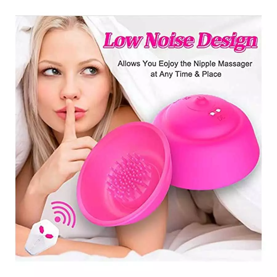 GSPROT Nipple Massager, Wireless Vibrating Nipple Suckers with 12 Modes to Stimulation Breast Toys with 2 Suction Cups Vibrator