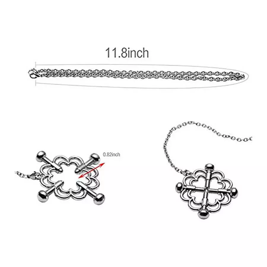 Nipple Clamps with Chains Stainless Steel Breast Clips Adjustable SM Adult Sex Toys for Female