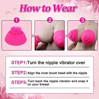 GSPROT Nipple Massager, Wireless Vibrating Nipple Suckers with 12 Modes to Stimulation Breast Toys with 2 Suction Cups Vibrator