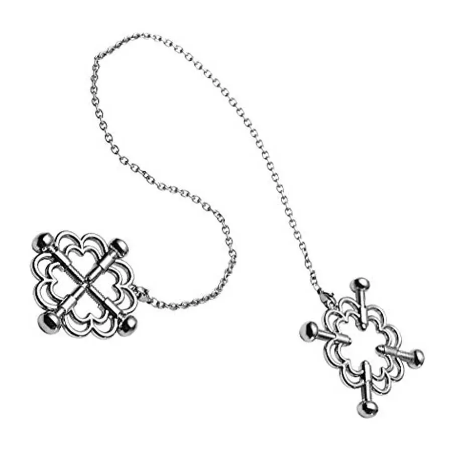 Nipple Clamps with Chains Stainless Steel Breast Clips Adjustable SM Adult Sex Toys for Female