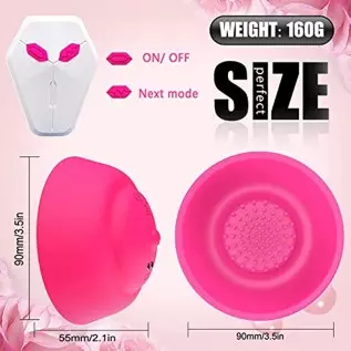 GSPROT Nipple Massager, Wireless Vibrating Nipple Suckers with 12 Modes to Stimulation Breast Toys with 2 Suction Cups Vibrator