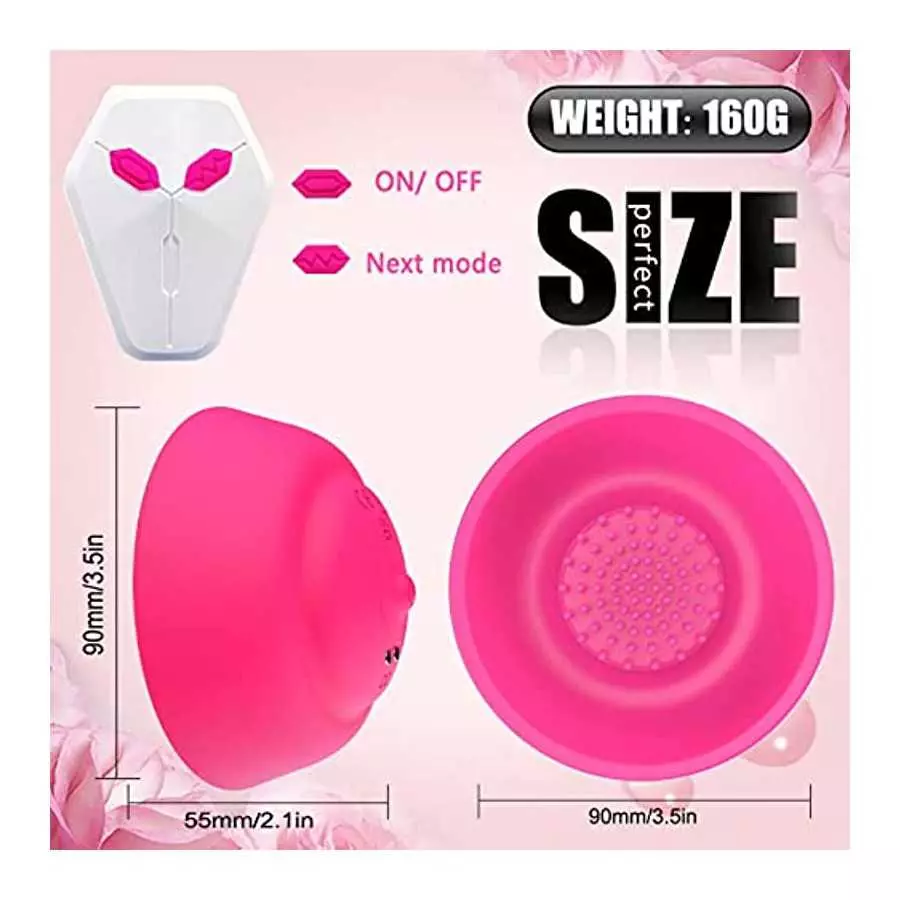 GSPROT Nipple Massager, Wireless Vibrating Nipple Suckers with 12 Modes to Stimulation Breast Toys with 2 Suction Cups Vibrator