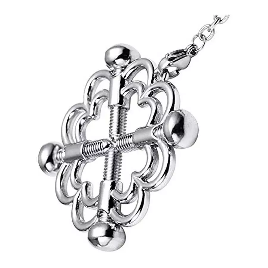 Nipple Clamps with Chains Stainless Steel Breast Clips Adjustable SM Adult Sex Toys for Female