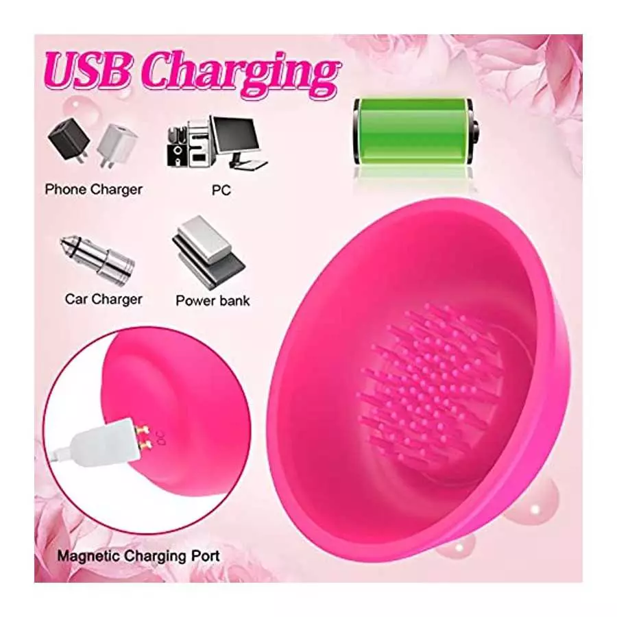 GSPROT Nipple Massager, Wireless Vibrating Nipple Suckers with 12 Modes to Stimulation Breast Toys with 2 Suction Cups Vibrator