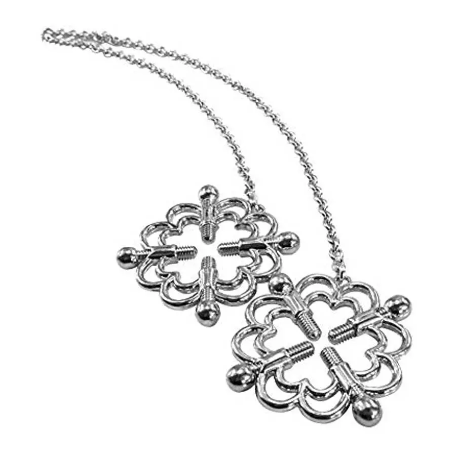 Nipple Clamps with Chains Stainless Steel Breast Clips Adjustable SM Adult Sex Toys for Female