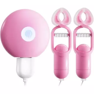 10-Mode Nipple Clip Vibrating Breast Clamps Electric Nipple Stimulator with Remote Control