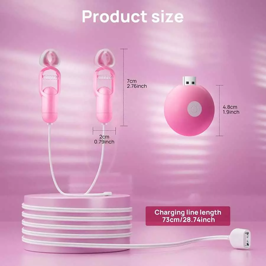 10-Mode Nipple Clip Vibrating Breast Clamps Electric Nipple Stimulator with Remote Control