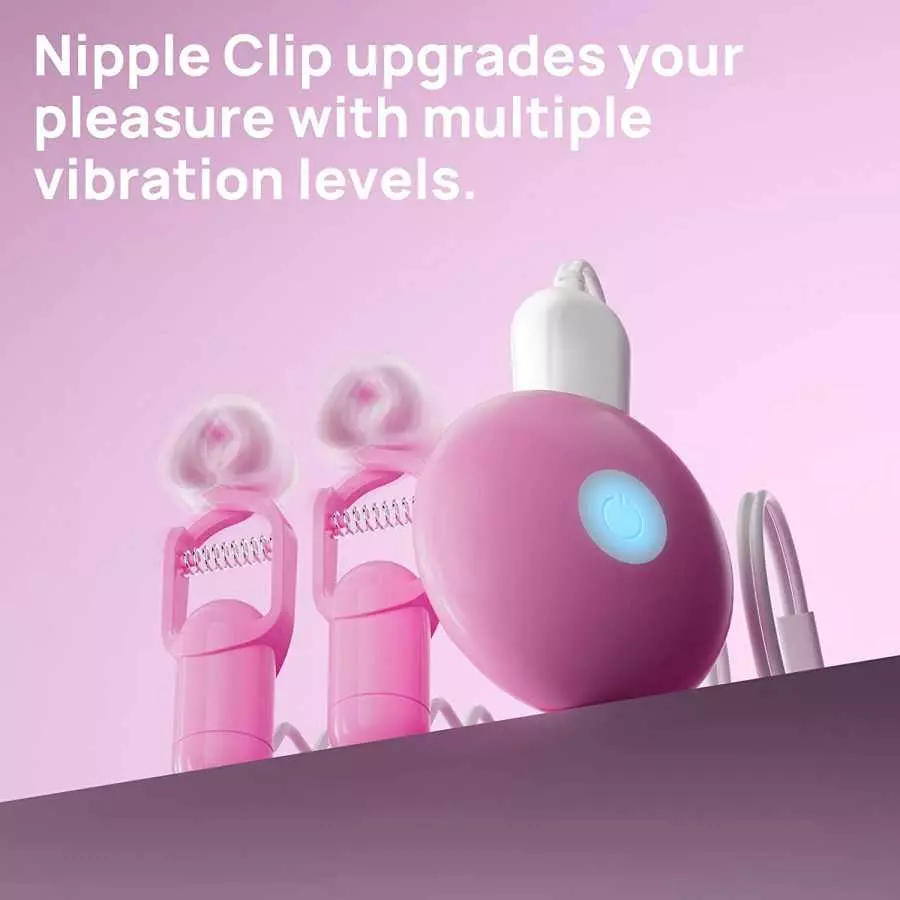 10-Mode Nipple Clip Vibrating Breast Clamps Electric Nipple Stimulator with Remote Control
