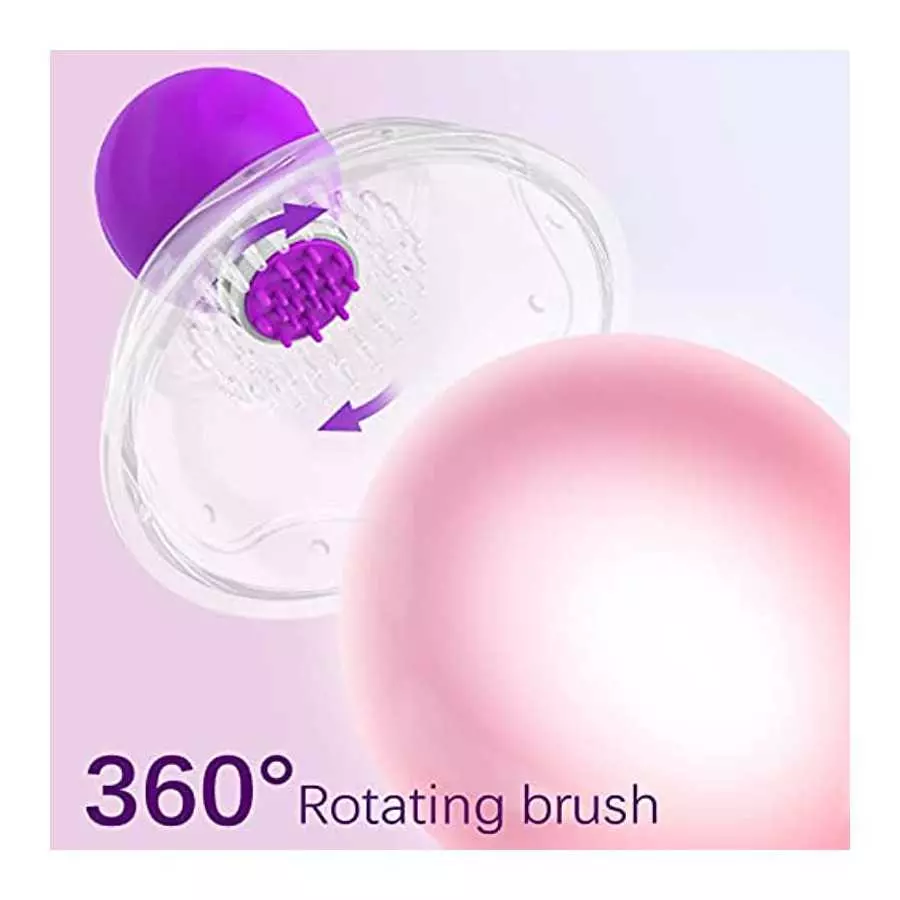 Wireless Nipple Massager,5.5" Diameter Bigger Version Vibrating Nipple Suckers with 360° Rotational Stimulation,10 Vibration Mod