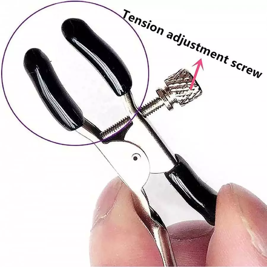 New 20301 Nipple Clips Clamps for Women,Adjustable Pressure Breast Clamps Stainless Steel Non Piercing Nipple Rings Decorative C