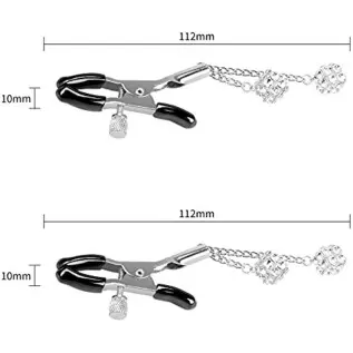 Sex Nipple Clip Clamps with Metal Chain, Bed Secret Body Non-Piercing Silver Breast Clips Jewelry, Adjustable BDSM Bondage Restr Sex Nipple Clip Clamps with Metal Chain, Bed Secret Body Non-Piercing Silver Breast Clips Jewelry, Adjustable BDSM Bondage Restr