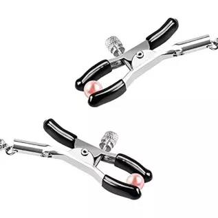 Sex Nipple Clip Clamps with Metal Chain, Bed Secret Body Non-Piercing Silver Breast Clips Jewelry, Adjustable BDSM Bondage Restr Sex Nipple Clip Clamps with Metal Chain, Bed Secret Body Non-Piercing Silver Breast Clips Jewelry, Adjustable BDSM Bondage Restr