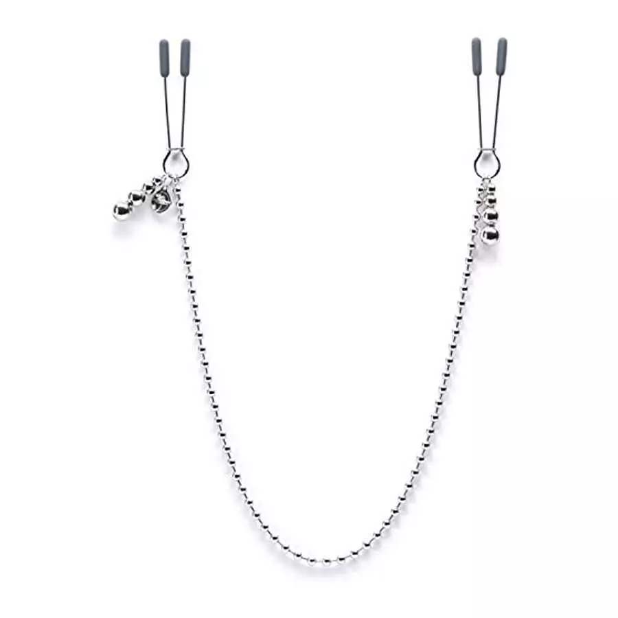 Fifty Shades of Grey at My Mercy Nipple Clamps - 27g Weighted Nipples Clamps with Chain - Silicone Covered Tips for Nipple Stimu