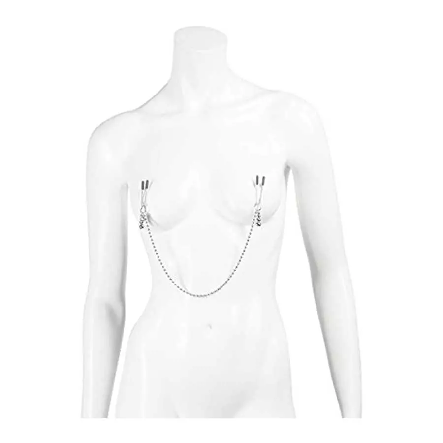 Fifty Shades of Grey at My Mercy Nipple Clamps - 27g Weighted Nipples Clamps with Chain - Silicone Covered Tips for Nipple Stimu