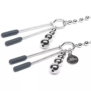 Fifty Shades of Grey at My Mercy Nipple Clamps - 27g Weighted Nipples Clamps with Chain - Silicone Covered Tips for Nipple Stimu