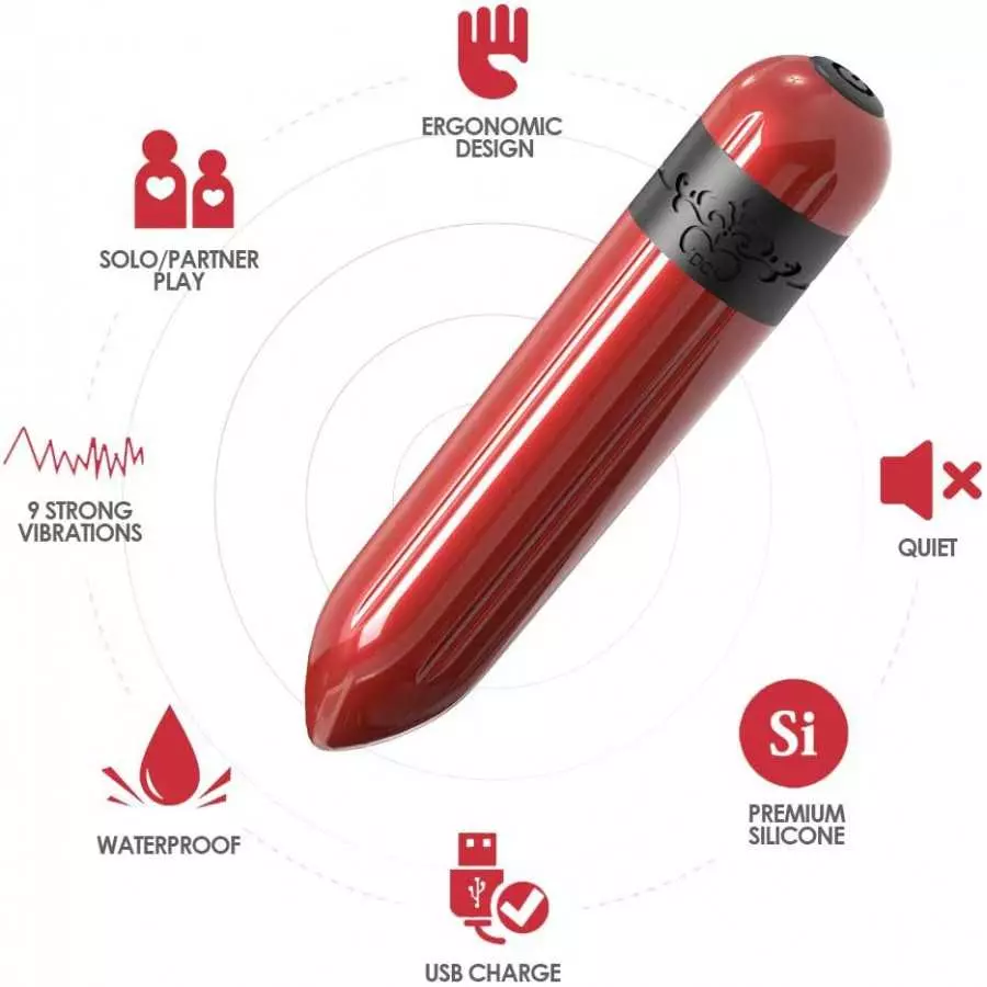 G-Spot Bullet Vibrator - Mini Dildo Nipple Clitoris Stimulator， USB Rechargeable Portable for Travel - 9 Modes USB Rechargeable 