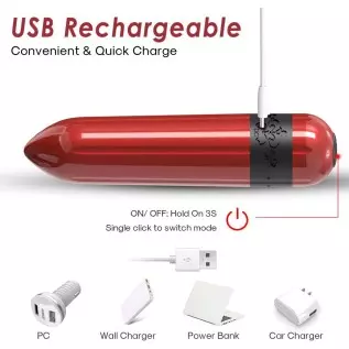 G-Spot Bullet Vibrator - Mini Dildo Nipple Clitoris Stimulator， USB Rechargeable Portable for Travel - 9 Modes USB Rechargeable 