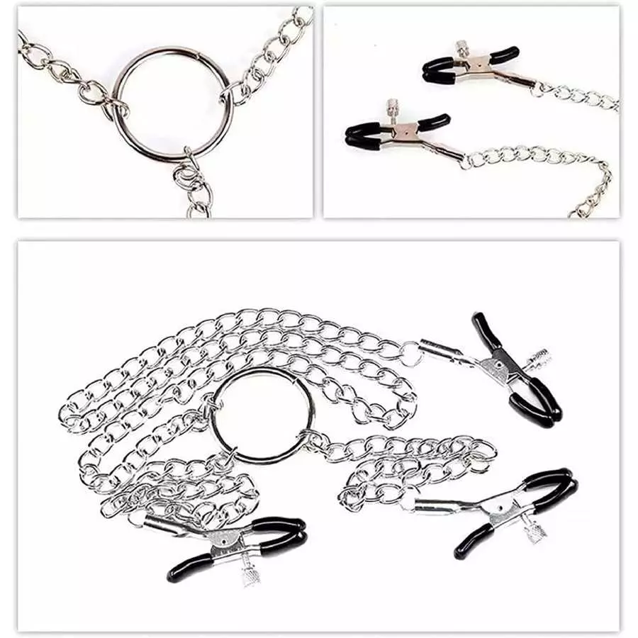 Adjustable Metal Nipple Clamps KUMQUAT Entertainment Clip for Women Non-Piercing Nipplerings Clip On Nipple Rings Decorative Cli