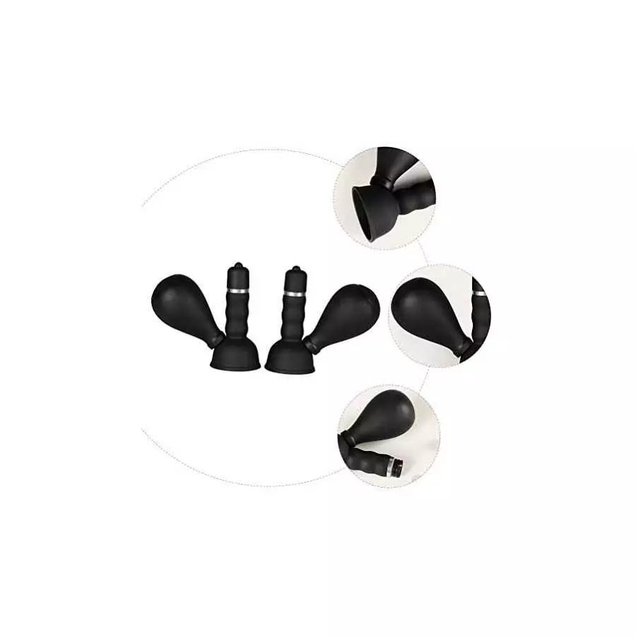 Sanyam Electric Vibrating Nipple Sucker Breast Massager Silicone Breast Pump for Women Pleasure Couple Funny 2 Pcs, Transparent,