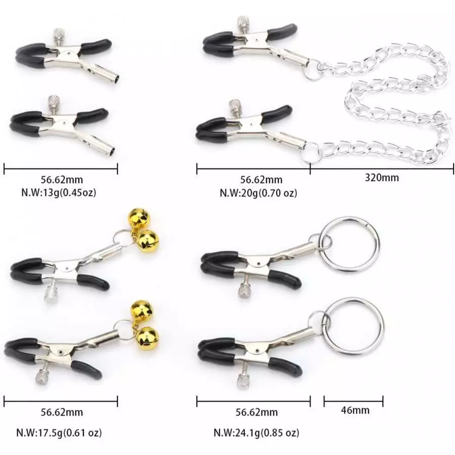 Nipple Clamps, Women Body Nipple Clamps with Chain, Nipple Clamps Adjustable Metal, Non-Piercing Metal Nipple Clips for Women Gi