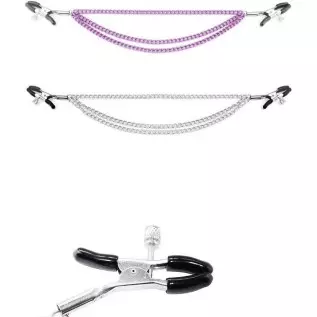 GOVVI Nipple Clamps Sex Pleasure Women,Nipple Clip with Chain Nipple Clamps, Non Piercing Adjustable Clips,Clip On Nipple Rings