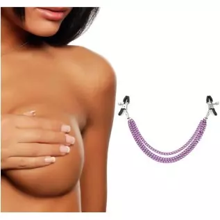 GOVVI Nipple Clamps Sex Pleasure Women,Nipple Clip with Chain Nipple Clamps, Non Piercing Adjustable Clips,Clip On Nipple Rings