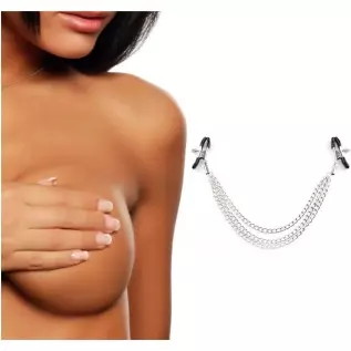 GOVVI Nipple Clamps Sex Pleasure Women,Nipple Clip with Chain Nipple Clamps, Non Piercing Adjustable Clips,Clip On Nipple Rings