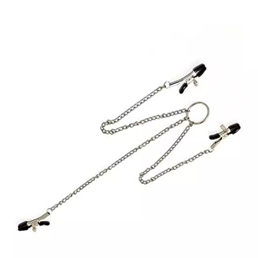 MPXOJII 3 Pcs Women Chain with Adjustable Breast Nipple Clamps with Metal Chain SM Flirting Toys Non Piercing Nipple Rings for W